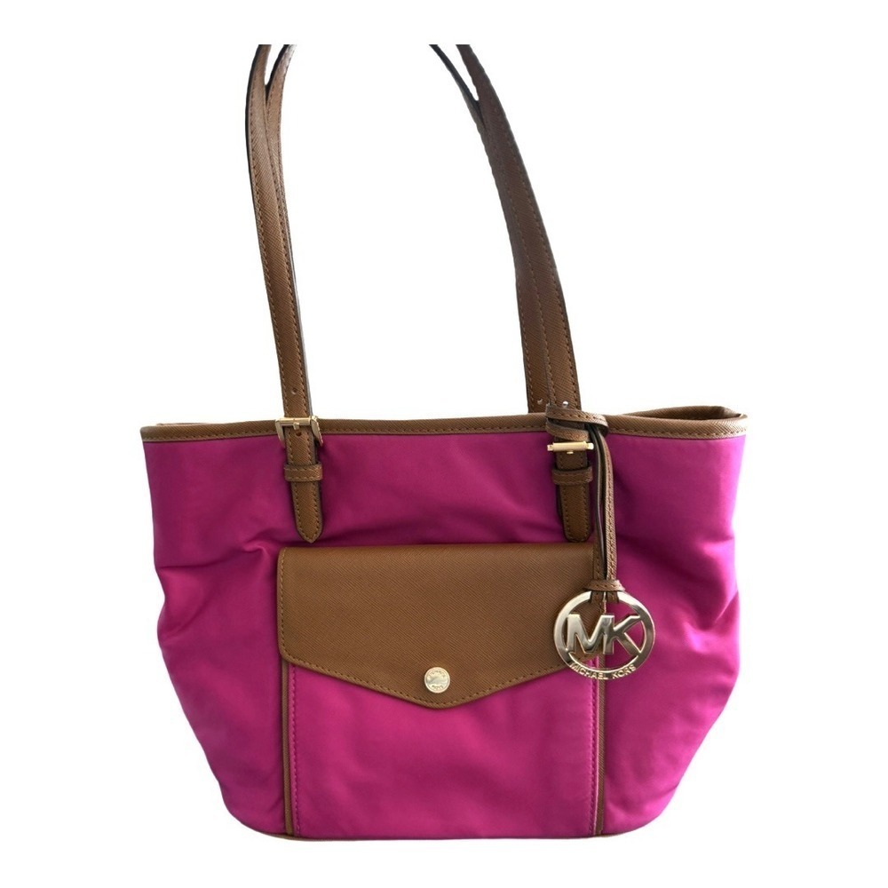 Michael Kors Jet Set Item Nylon Medium Pocket Multifunction Tote Bag in Fuchsia